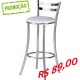 Banquetas cromadas Sidamo SD 310 courvin liso branco