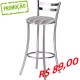 Banquetas Sidamo SD 310 cromada listrado branco preto